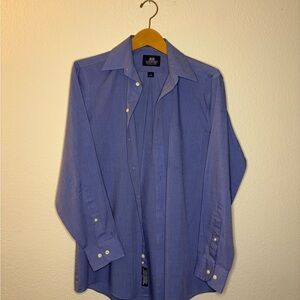 Stafford Blue Casual Button Down Shirt with Subtle Texture